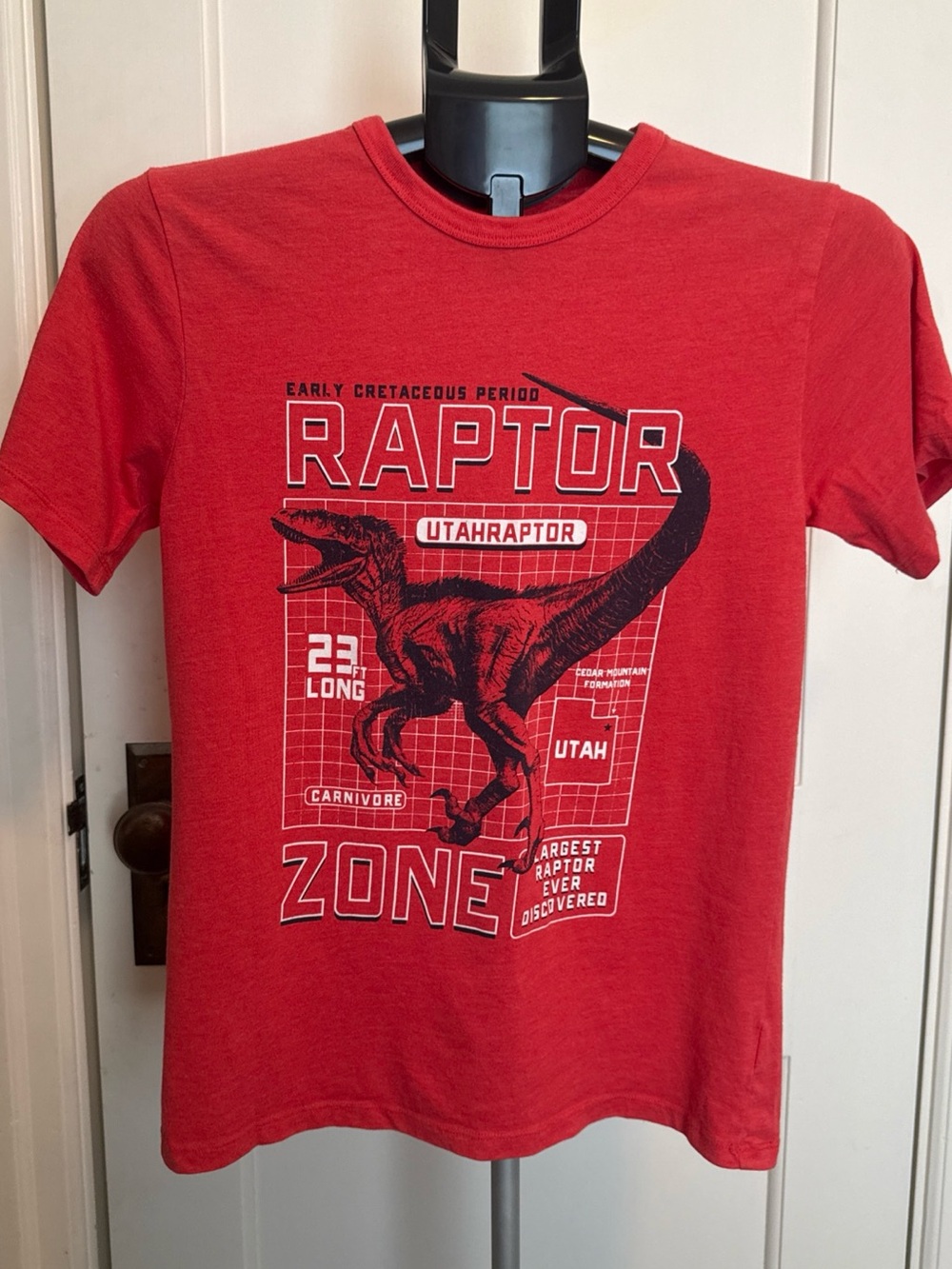 The Children's Place Boys Shirt Size L 10/12 Red Raptor Zone Dinosaur Utahraptor